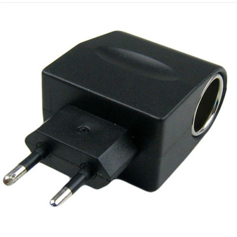 EU Plug 100-240V AC To DC Car Cigarette Lighter Charger Sock