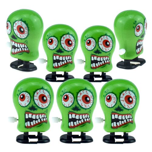 Funny Wind Up Toy Jumping Green Demon Doll Haloween Trick Or
