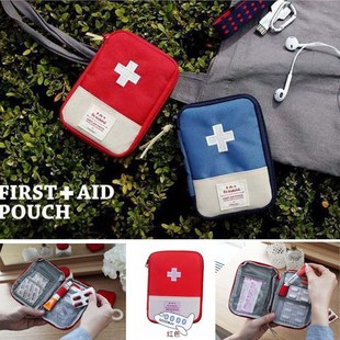 Red Blue Portable Outdoor Travel First Aid kit Medicine bag
