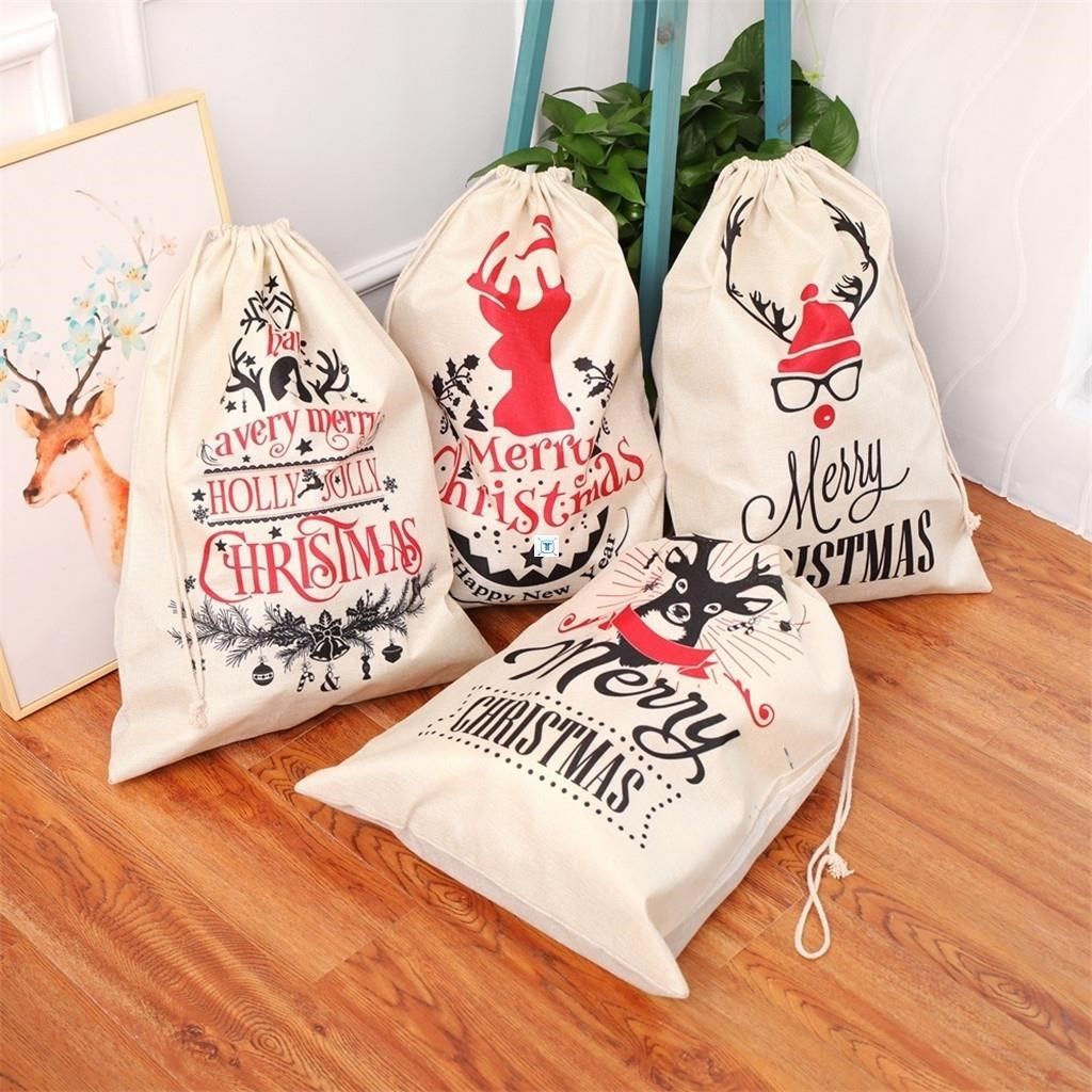 30 Large Linen Gift Bag Christmas Presents Apple Candy Bag