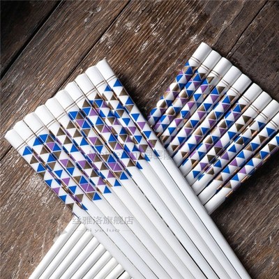 10 pairs / set of new design ceramic rhombic flower golden w