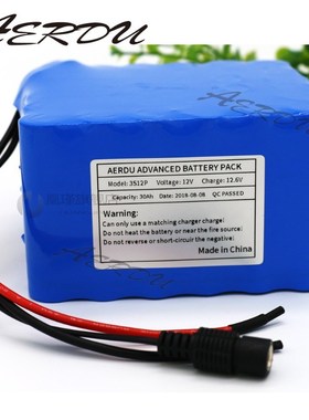 3S12P 12V 30Ah 60A BMS 500watt 11.1V 12.6V  lithium-ion batt