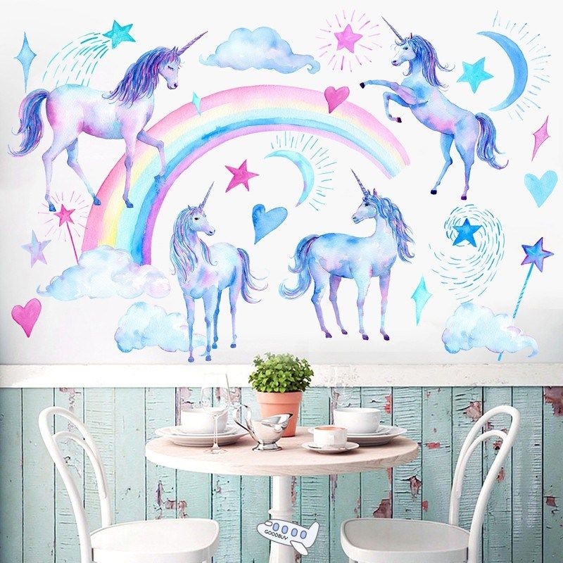 unicorn wall stickers for kids rooms bedroom living room dec