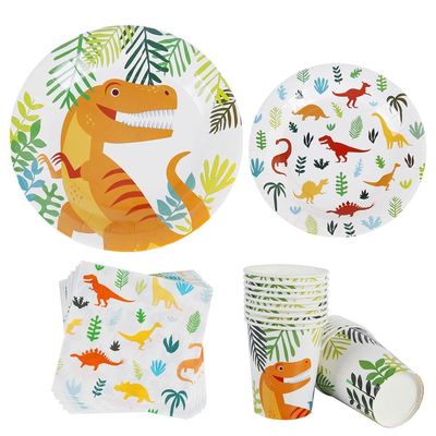 QIDU Dinosaur Theme Party Tableware Sets Disponsable Paper P