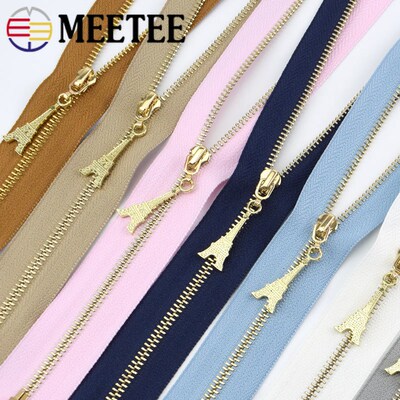 2/5pcs 3# Metal Zipper 40/50/60/70cm DIY Puller Zip Bags Cl