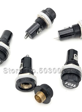 10pcs/lot Black knob 5*20MM FSE Fuse holder glass tube 10A25