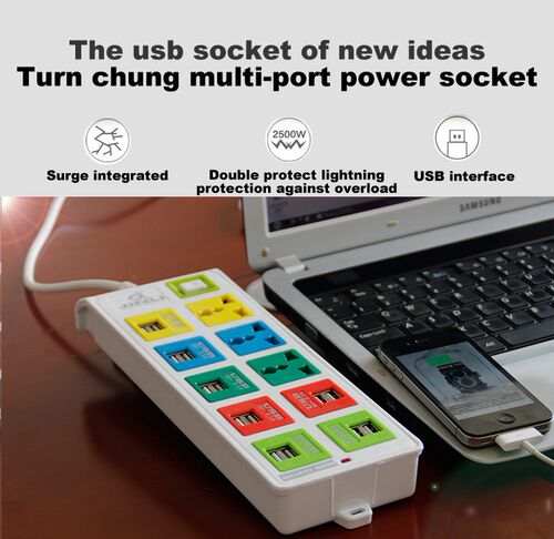 100~240v eu power strip with Lightning protection
