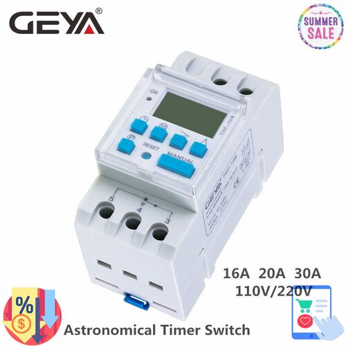 Din Rail Astronomical Timer Switch LCD Display 16A 20A 30A T