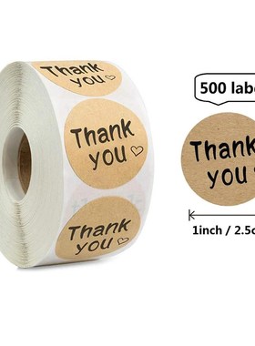 Thank you sticker 500 labels kraft sticker gift bag sealing