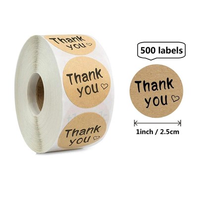 Thank you sticker 500 labels kraft sticker gift bag sealing
