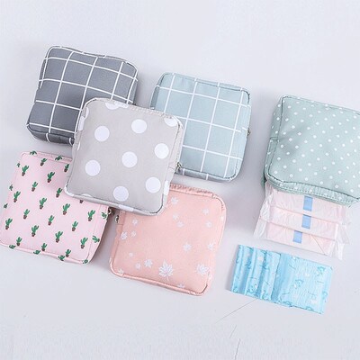 Women Girl Sanitary Pad Pouches Napkin Towel Storage Bag Cre