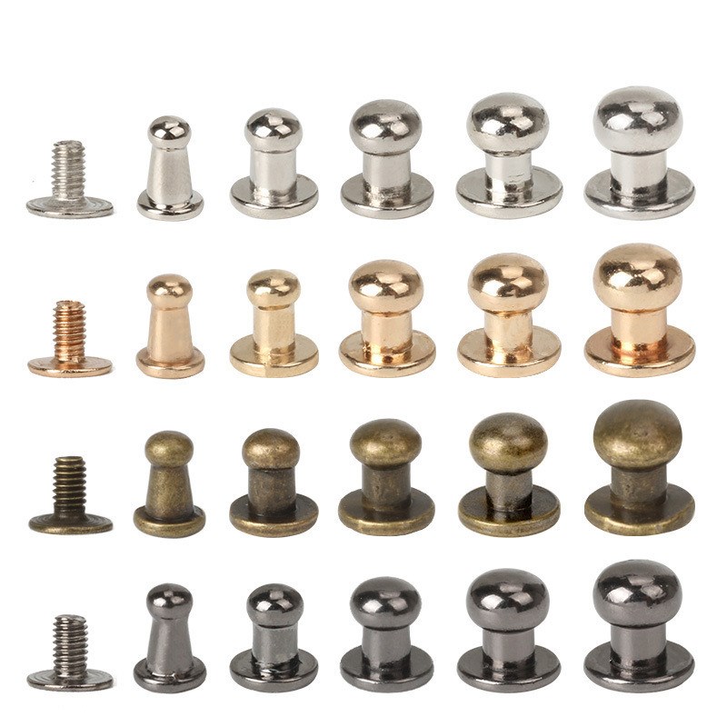 10Sets Metal Alloy Knob Screw Rivets Studs DIY Crafts Leathe