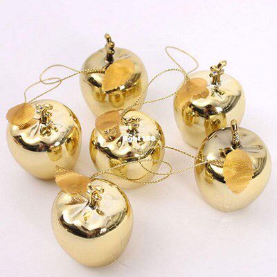 12pcs Christmas Tree Xmas Balls Decorations Gold Red Apple B