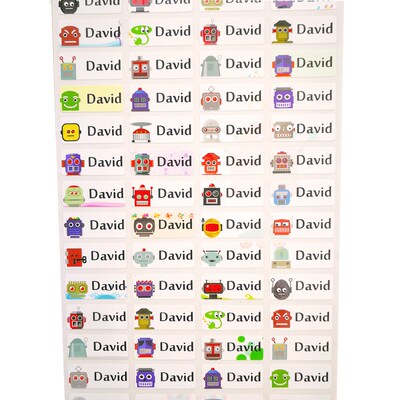 Children Stickers Boy Robot Name Stickers Customize Sticker