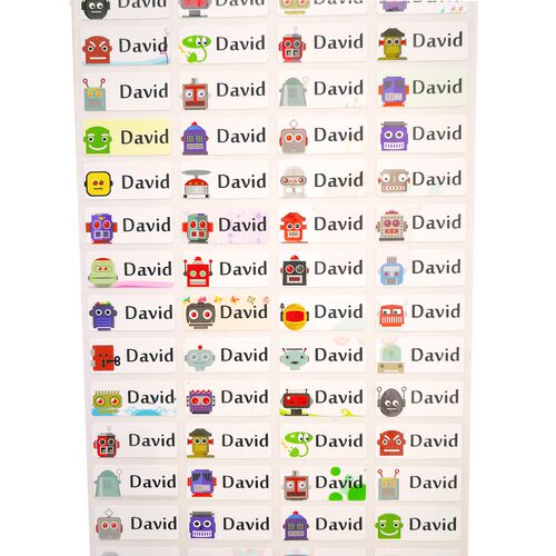 Children Stickers Boy Robot Name Stickers Customize Sticker