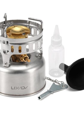 9pcs Camping Stove Set with Gasoline Stove Pot Pan Spork Sco