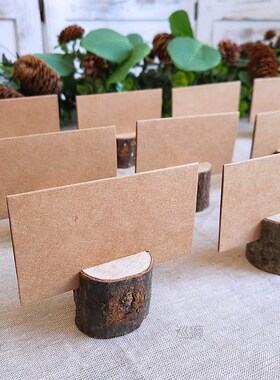10/20/30pcs Wood Place Card Holders Table Name Card Holder H