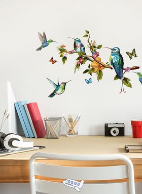 Multicolor Butterflies and birds flying Wall Sticker Living