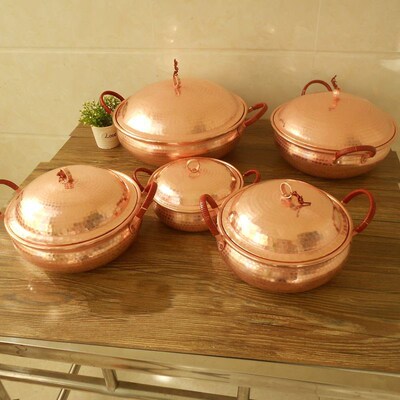 Pure Copper Pot Stew Pot With Lid Thick Handmade Casserole S