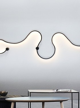 modern curve LED wall lamp snakelike S shape fixtures lights