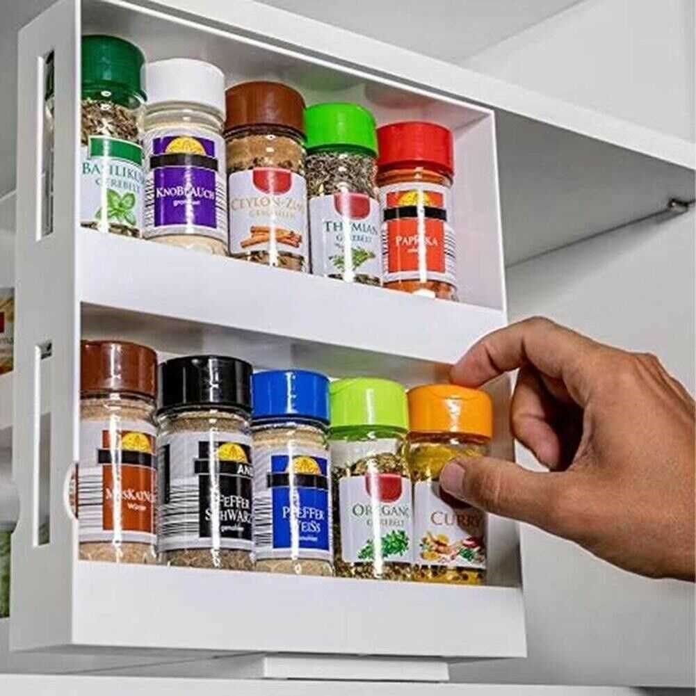 Organizer Rack-Holder Bottle-Storage Rotating-Jars Spice-Rac
