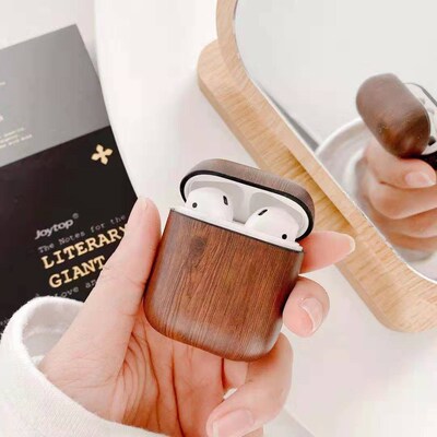 New Vintage Wood Headset Protective Skin For Airpods Case B