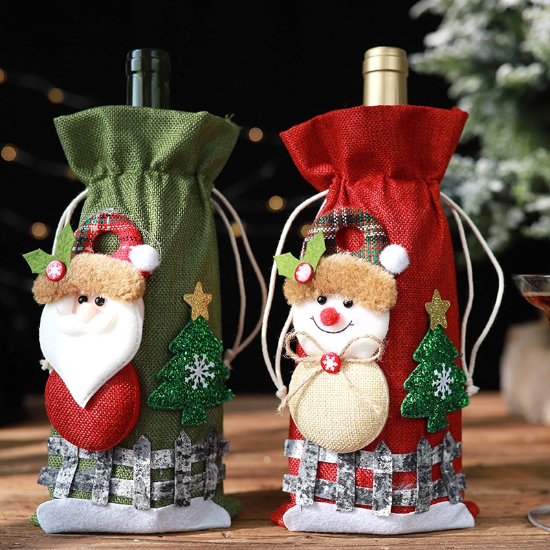 christmas wine bottle cover merry christmas decor holiday sa