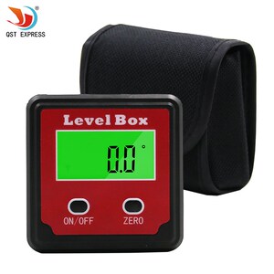 Red Precision digital protractor inclinometer Level box digi
