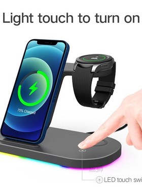 3 in 1 Fast Charging Wireless Charger Stand 15W for Samsung