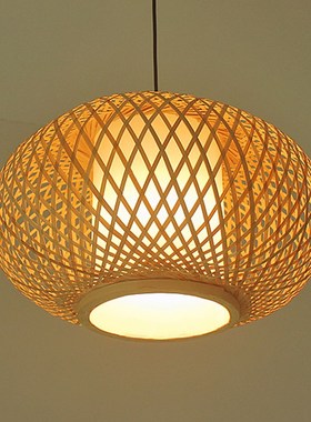 Hand knitted Bamboo Pendant Light,Japan style E27 for restau
