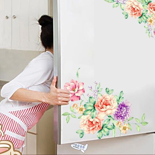 Peony Flowers Wall Stickers Art Home Decor Wallpaper Removab