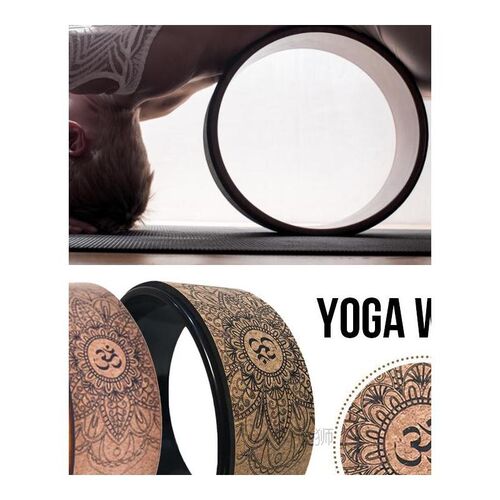 High Quality Natural Cork Yoga Wheel Fitness Wheel Hollow Im