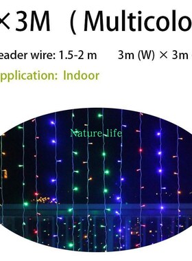 300LED Curtain Fairy String Lights 3x3m Christmas Xmas decor