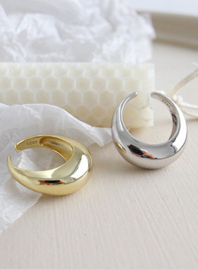 日本Portney Bell新款冷淡风扭曲戒指套装日式轻奢小众设计感ins