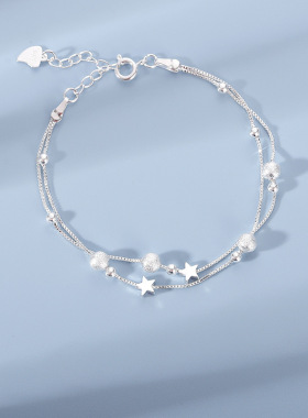 日本portney bell双层星星手链女生学生个性手饰ins小众设计年