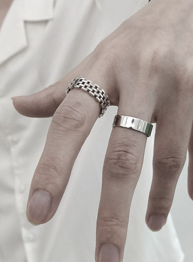 日本portney bells925银戒指男ins潮流个性冷淡风小众设计简约