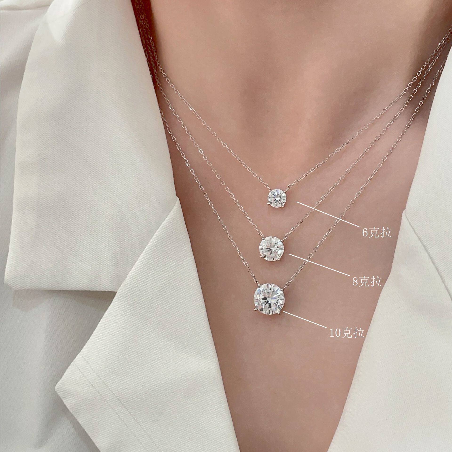 英国设计师cherry kitty凯铭s925银项链女单钻锆石吊坠颈链小众