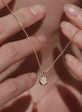 英国设计师cherry kitty轻奢时尚爱神落泪项链女s925银水滴形吊坠