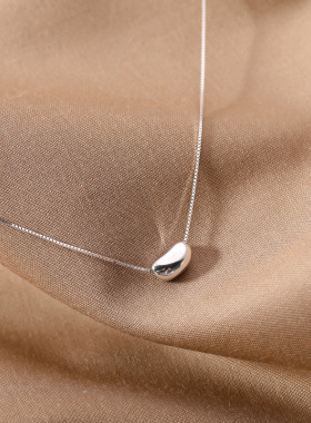 日本portney bell简约气质ins925银相思豆项链女冷淡风银豆豆