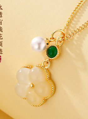 日本portney bell珍珠花朵吊坠女款有钱花项链轻奢小众气质锁骨