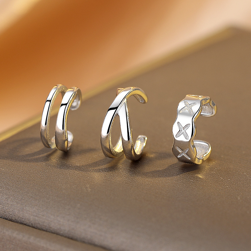 英国设计师cherry kitty925银双层耳夹女轻奢耳骨夹ins小众无耳洞