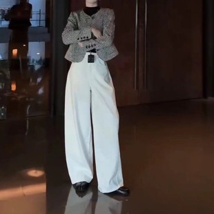外套垂感阔腿裤 日本portney 洋气千鸟格长袖 bell秋季 女 新法式