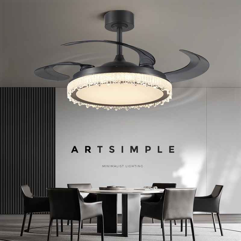 餐厅风扇灯2025新款一体吊灯现代