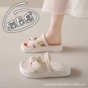 踩屎感软底凉鞋 女外穿夏季 休闲百搭防滑厚底沙滩女士学生两穿拖鞋