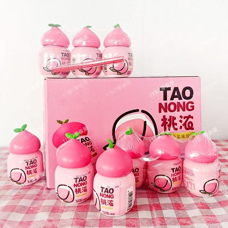 爆款网红桃浓果奶味饮品185ml瓶