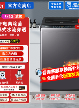 Haier/海尔EB120B53Pro3波轮洗衣机12kg除菌直驱变频全自动自编程