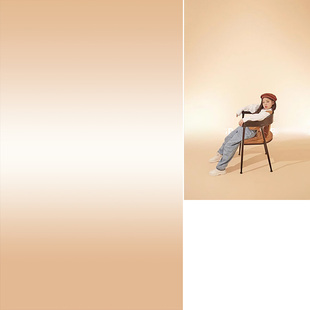 金黄色渐变白色儿童照相馆时尚服装设计影楼婚纱摄影数码喷绘影棚室内写真个性创意宝宝周岁生日照MH-1501