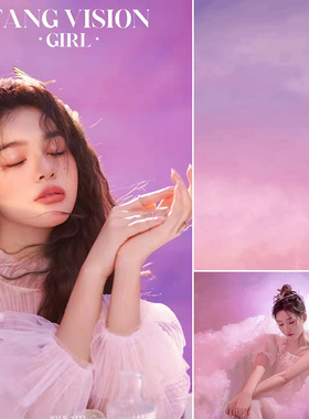 影楼室内摄影紫色天空背景布帆布幕布拍照婚纱商拍婚纱MH-0493