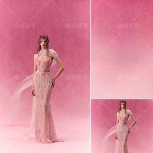 粉红色肌理少女写真拍照背景布新中式商拍模特渐变红色喷绘高级氛围感艺术照浪漫纹理影棚室内背景纸MH-3016