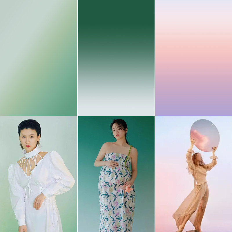 渐变色影楼婚纱摄影拍照背景布喷绘人物肖像个性创意写真高端高级